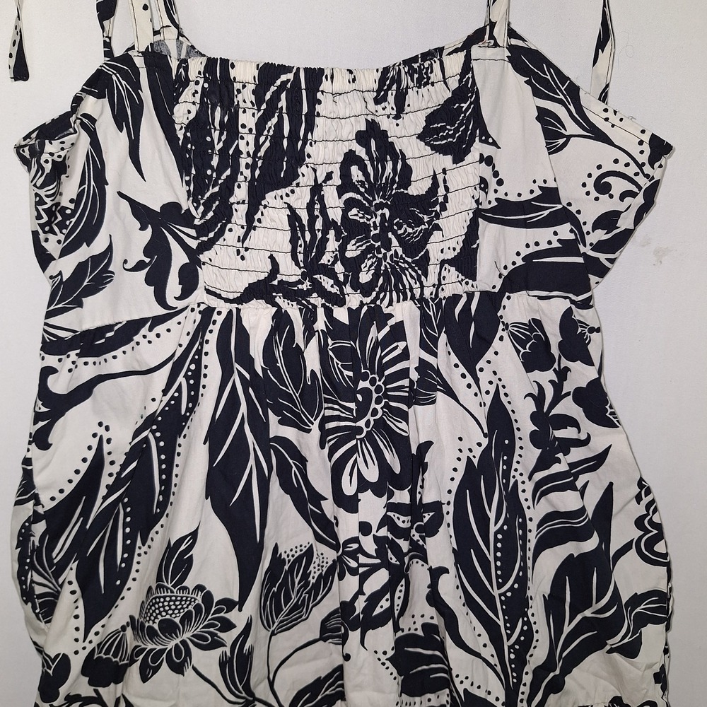 Cottagecore Romantic Resort Wear WHO WHAT WEAR Floral Dress S 100% Cotton Tiered - Picture 12 of 16